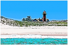 Monomoy Point Lighthouse on Cape Cod - Digital Painting